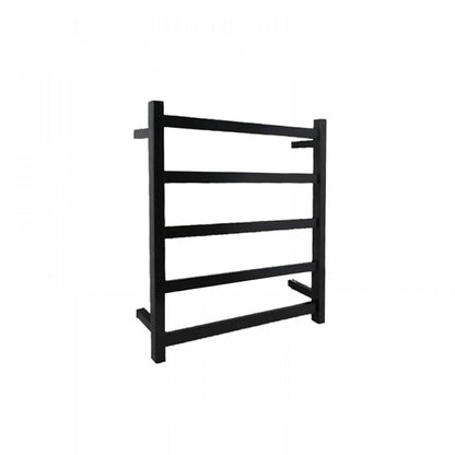 5 BAR SQUARE HEATED TOWEL RAIL - MATTE BLACK 530H*600W*120D