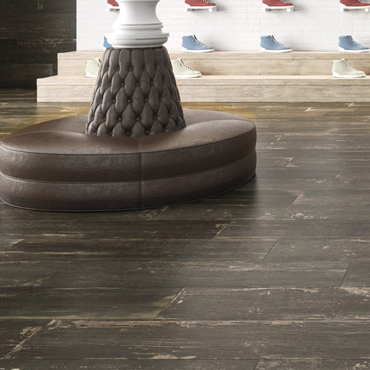 KB VILLAGE DARK WOOD LOOK PORCELAIN TILE 248x1000MM- $89/Sqm