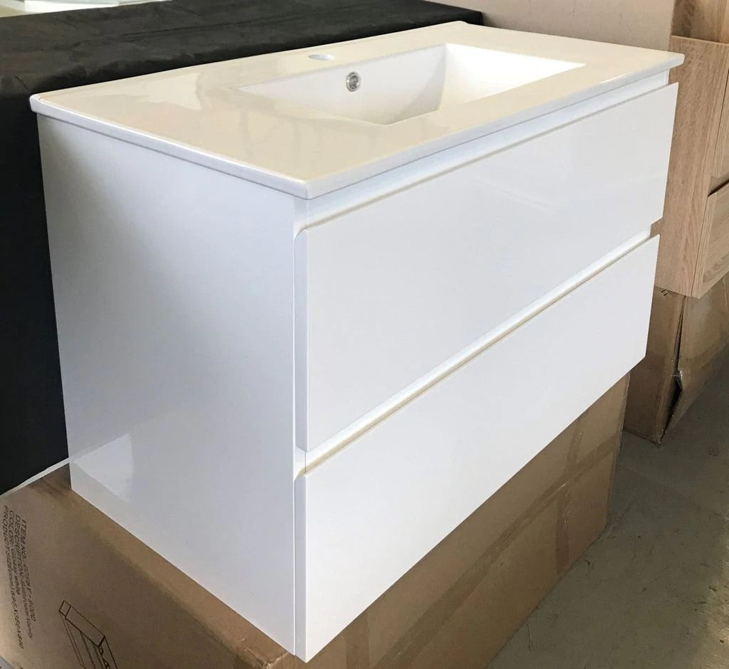 NELSON WALL HUNG VANITY | 750MM | GLOSS WHITE | PLYWOOD