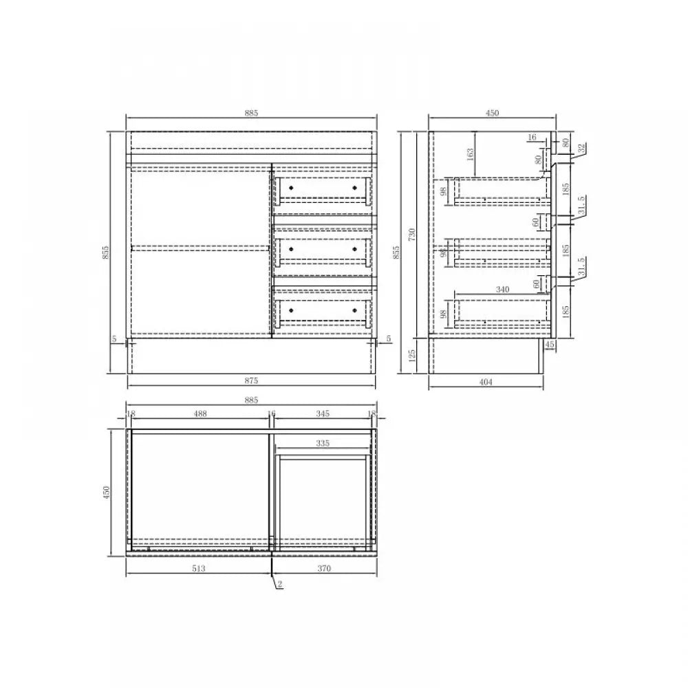 900MM MADRID LIGHT OAK PLYWOOD FLOORSTANDING VANITY