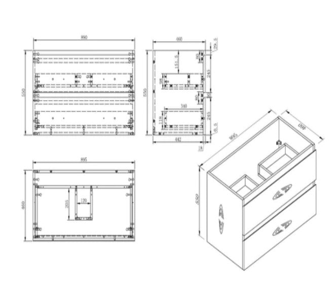 NELSON WALL HUNG VANITY | 900MM | GLOSS WHITE | PLYWOOD