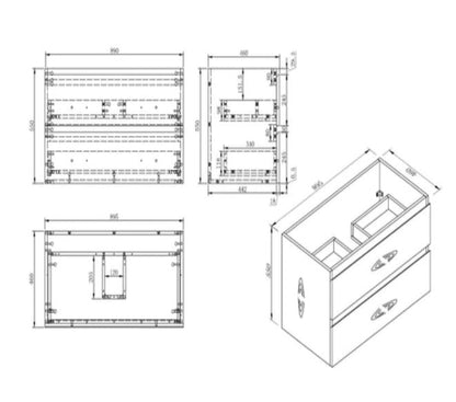 NELSON WALL HUNG VANITY | 1000MM | GLOSS WHITE | PLYWOOD