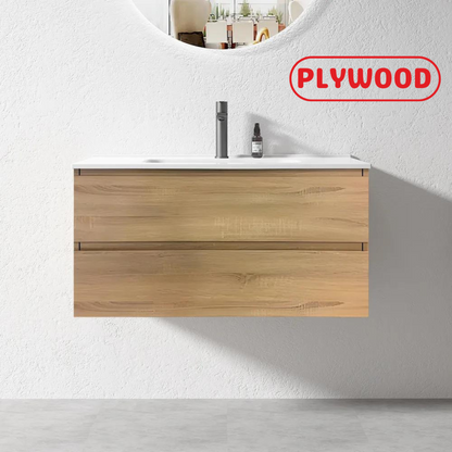 NELSON WALL HUNG VANITY | 900MM | LIGHT OAK | PLYWOOD