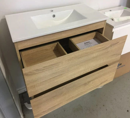 NELSON WALL HUNG VANITY | 900MM | LIGHT OAK | PLYWOOD