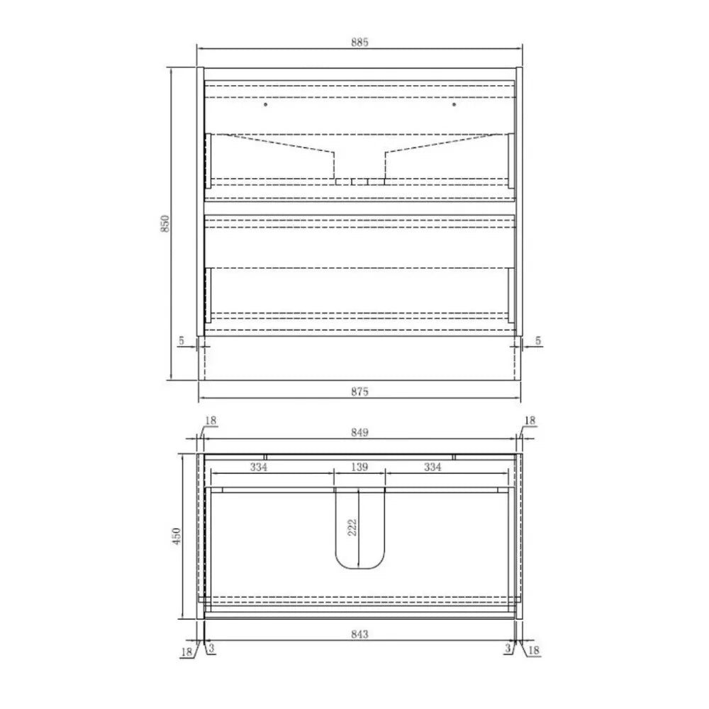 900MM POLO LIGHT OAK PLYWOOD FREESTANDING VANITY WITH CERAMIC TOP