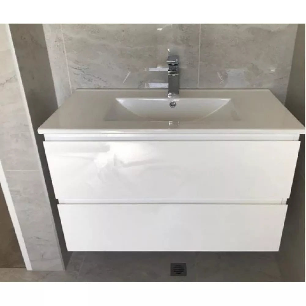 NELSON WALL HUNG VANITY | 600MM | GLOSS WHITE | PLYWOOD