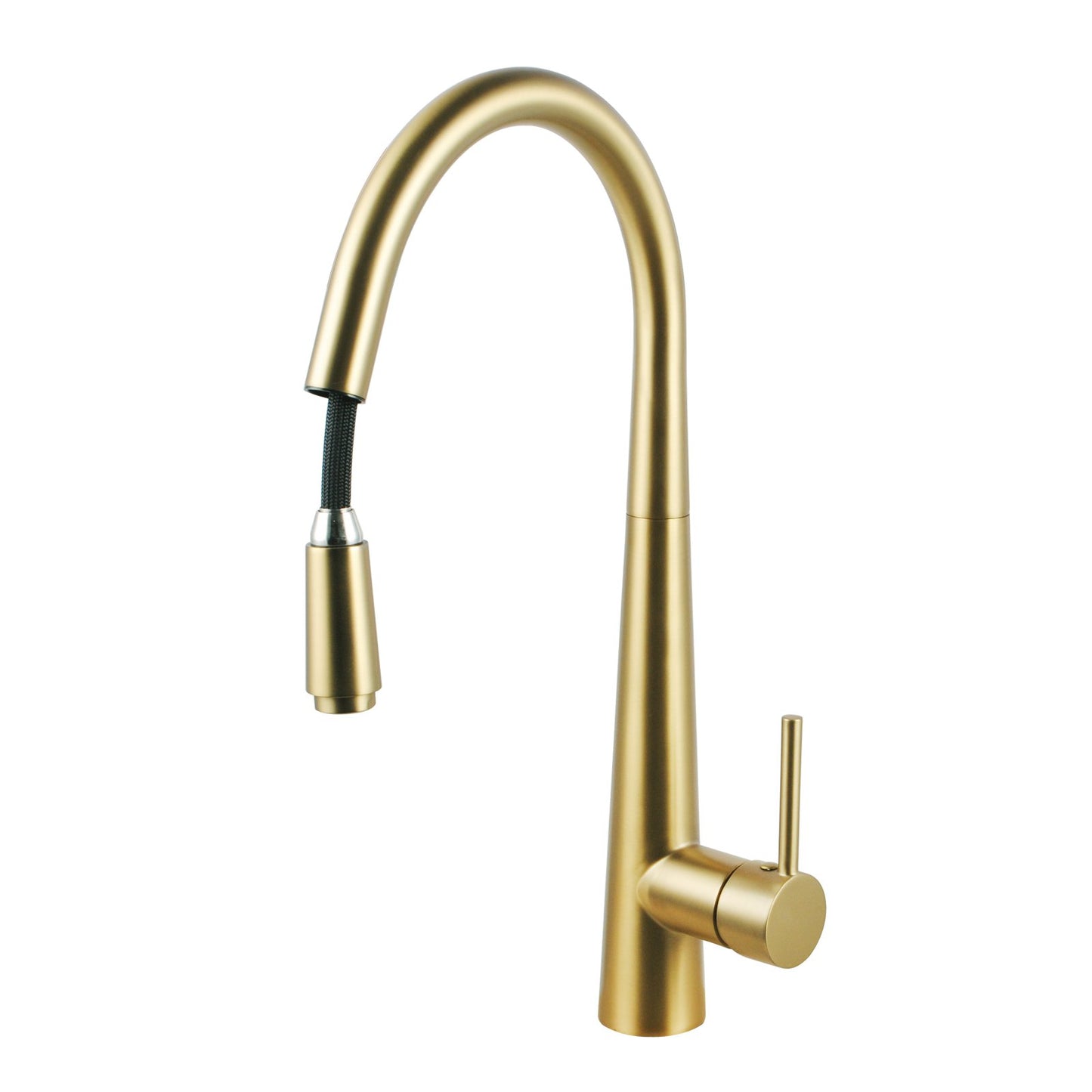 CHASE ROUND PULLOUT KITCHEN SINK MIXER - BRUSHED BRASS