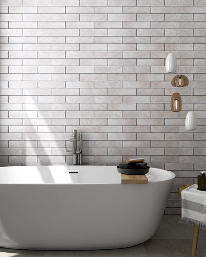 ALMOND BEIGE SUBWAY CERAMIC TILES  75X300MM - $59/SQM