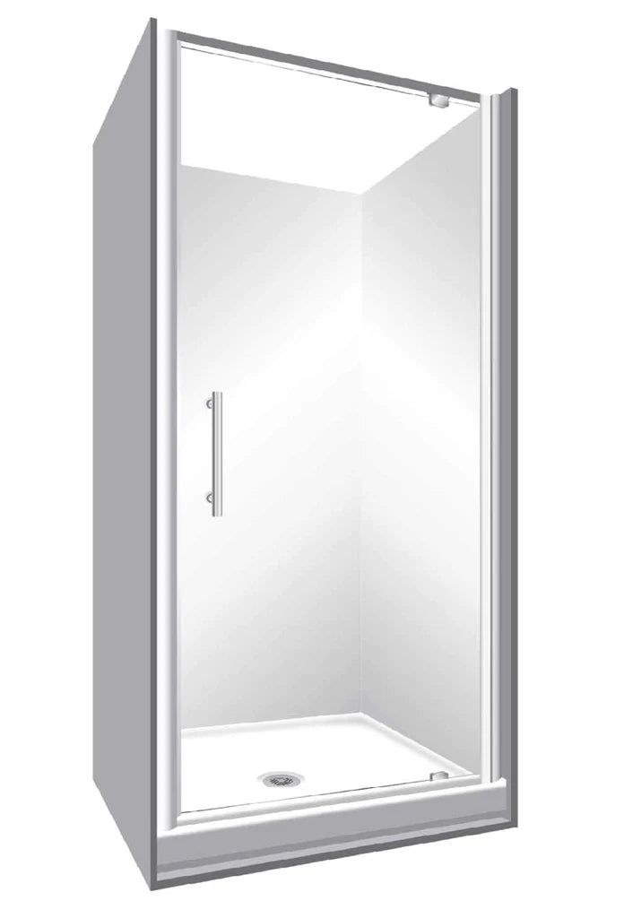 1000X1000X1000MM ALCOVE 3 SIDED SHOWER ENCLOSURE WITH SWING DOOR - CHROME