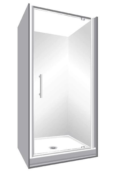 1000X1000X1000MM ALCOVE 3 SIDED SHOWER ENCLOSURE WITH SWING DOOR - CHROME