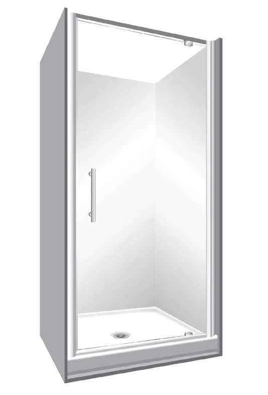 900x900x900MM ALCOVE 3 SIDED SHOWER ENCLOSURE WITH SWING DOOR - CHROME