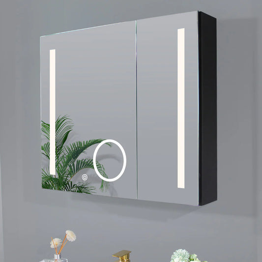 750MM LED MIRROR CABINET WITH BUILT IN MAGNIFYING MIRROR