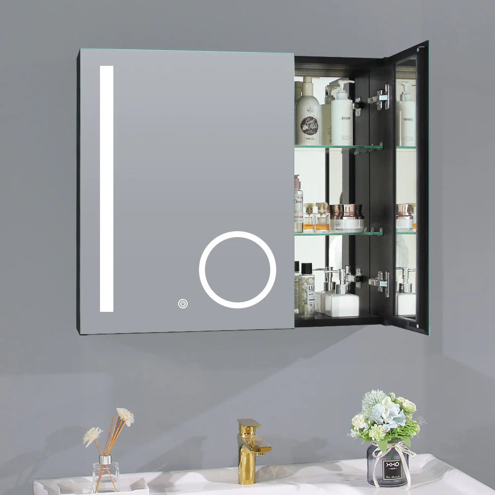 750MM LED MIRROR CABINET WITH BUILT IN MAGNIFYING MIRROR