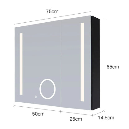 750MM LED MIRROR CABINET WITH BUILT IN MAGNIFYING MIRROR