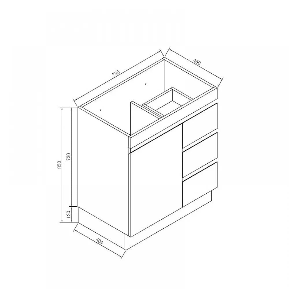 750MM MADRID LIGHT OAK  PLYWOOD FLOORSTANDING VANITY