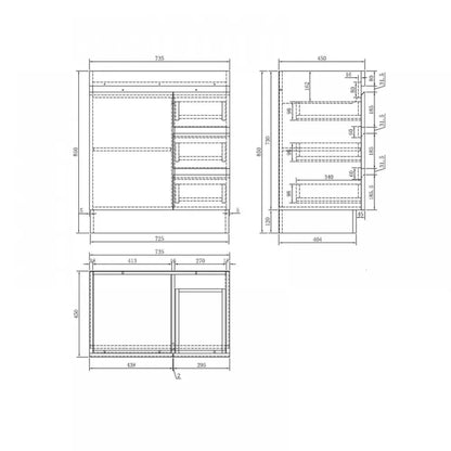 750MM MADRID LIGHT OAK  PLYWOOD FLOORSTANDING VANITY