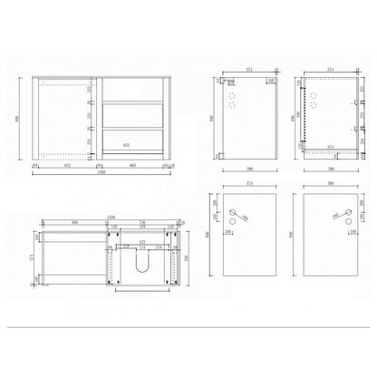 1500MM WHITE PLYWOOD LAUNDRY STATION | STONE BENCHTOP | STAINLESS STEEL SINK