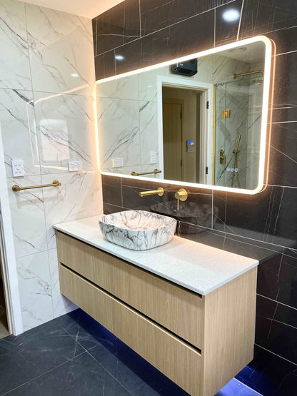 1500x750mm RECTANGLE LED MIRROR WITH ROUND EDGES