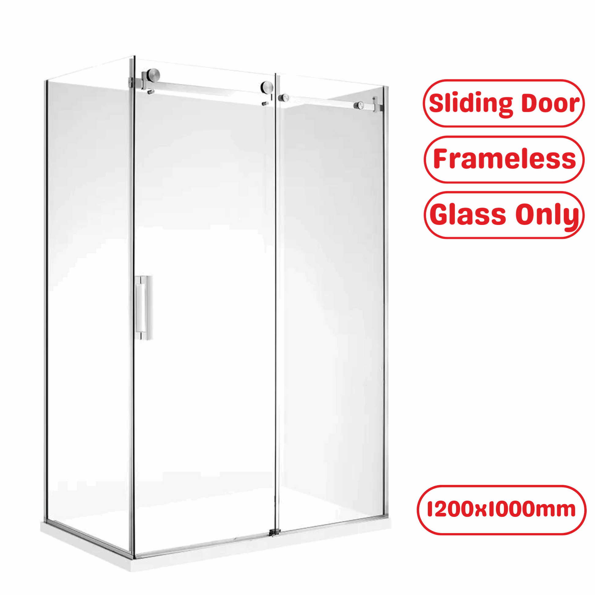 1200X1000MM FRAMELESS SLIDING DOOR SHOWER ENCLOSURE