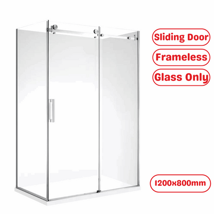 1200X800MM FRAMELESS SLIDING DOOR SHOWER ENCLOSURE