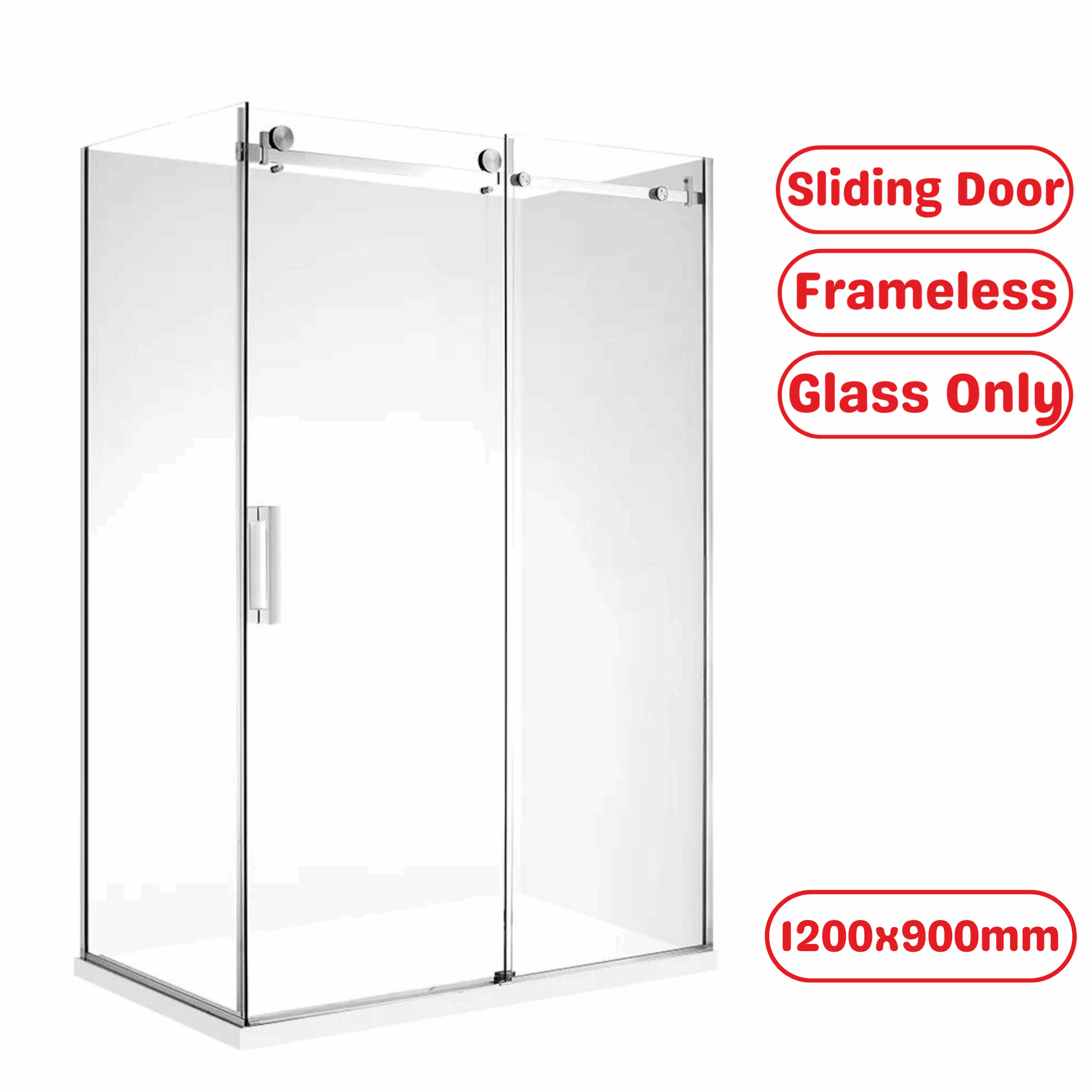 1200X900MM FRAMELESS SLIDING DOOR SHOWER ENCLOSURE