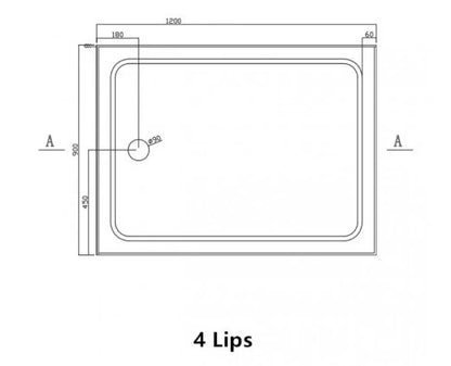 1200X900MM ALCOVE SHOWER ENCLOSURE WITH SLIDING DOOR - CHROME