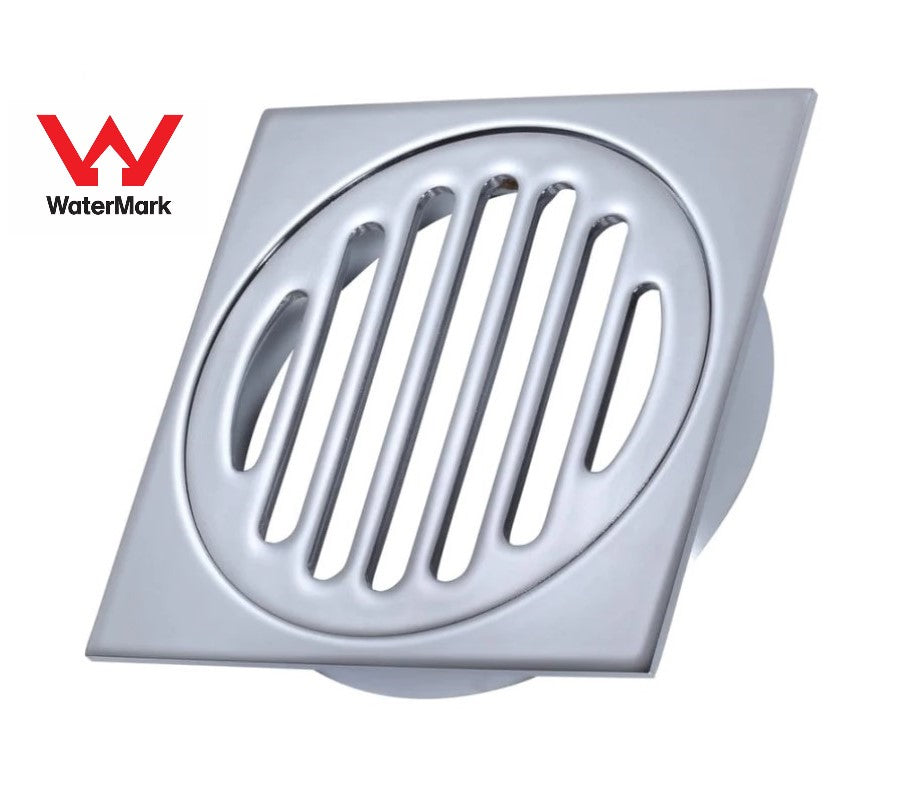 100MM SQUARE FLOOR DRAIN - CHROME