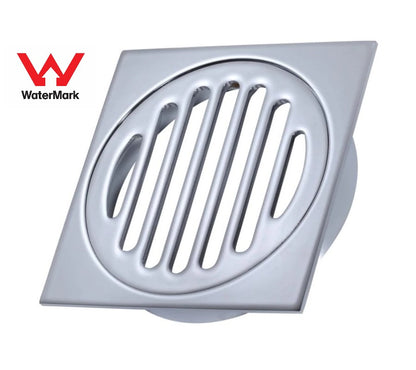 100MM SQUARE FLOOR DRAIN - CHROME