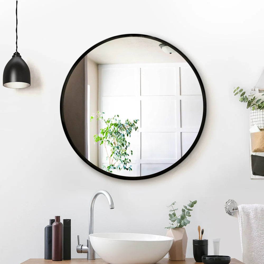 SERAPHINE BLACK FRAMED ROUND MIRROR | 900MM | DN