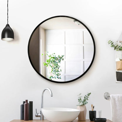 SERAPHINE BLACK FRAMED ROUND MIRROR | 900MM | DN