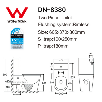 OCEANO RIMLESS BACK TO WALL TOILET SUITE