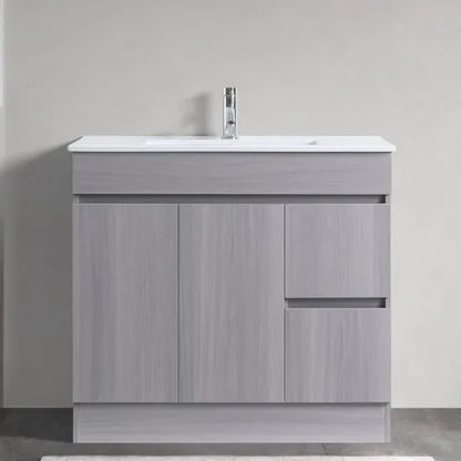 DN 900MM LIGHT GREY PLYWOOD FREESTANDING VANITY