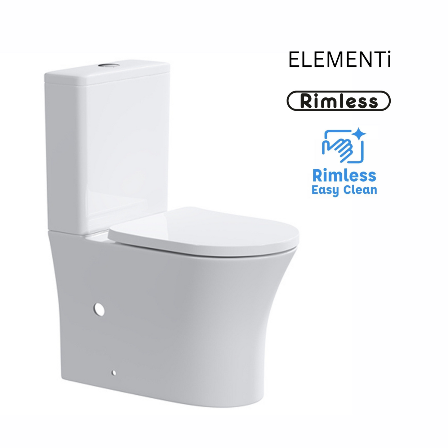 ELEMENTI CURA CC BACK TO WALL TOILET SUITE GLOSS WHITE