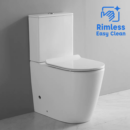 EVEREST RIMLESS BACK TO WALL TOILET SUITE 635X360X845MM