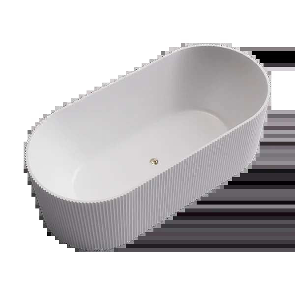 1500MM ROSE FLUTED V-GROOVE FREESTANDING BATH