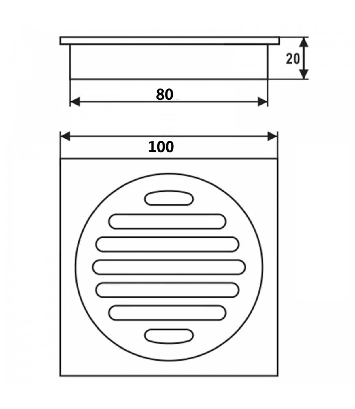 80MM SQUARE FLOOR DRAIN - MATTE BLACK