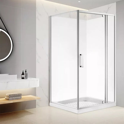 900X750MM CHROME SWING DOOR SHOWER ENCLOSURE - 2 SIDED