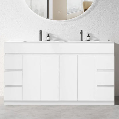 1800MM MADRID  WHITE GLOSS PLYWOOD FLOORSTANDING VANITY