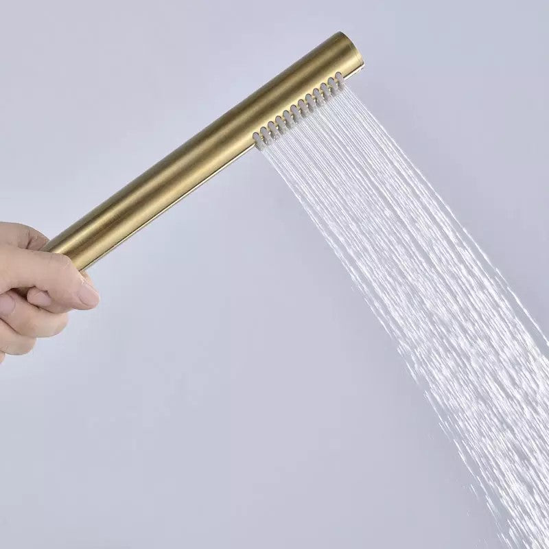 CHASE PREMIUM ROUND DUAL RAIN SHOWER COLUMN - BRUSHED BRASS