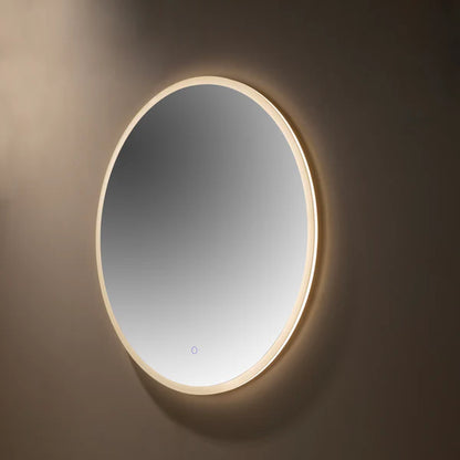 600MM HILTON ROUND LED MIRROR DN| DEMISTER | 3 COLOUR LIGHTS | 15MM EUPHOTIC RIM