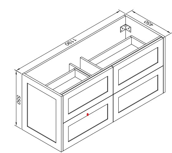 HAMPTON WALL HUNG VANITY | 1200MM | SHAKER STYLE | PLYWOOD | DOUBLE BASIN