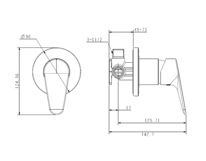 ELEMENTI CURA SHOWER MIXER CHROME