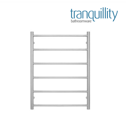 TRANQUILLITY JERSEY 6 BAR ROUND HEATED TOWEL WARMER - BRUSHED STAINLESS 780H*600W*120D