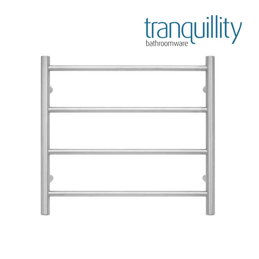 TRANQUILLITY JERSEY 4 BAR ROUND HEATED TOWEL WARMER - BRUSHED STAINLESS 500H*550W*120D