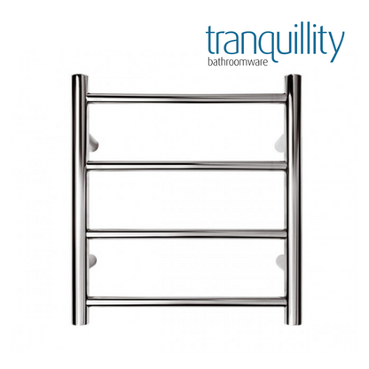 TRANQUILLITY JERSEY 4 BAR ROUND HEATED TOWEL WARMER - POLISHESD STAINLESS 500H*550W*120D