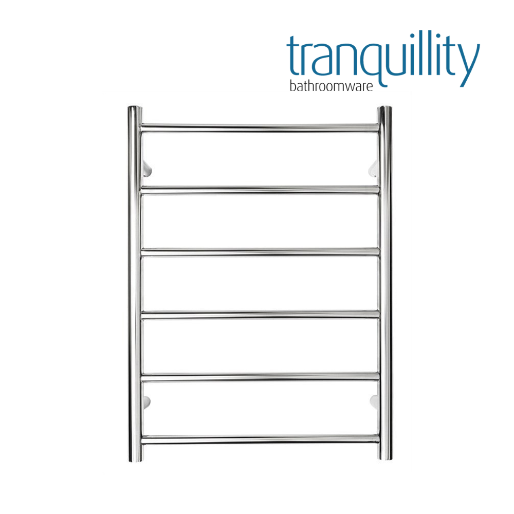 TRANQUILLITY JERSEY 6 BAR ROUND HEATED TOWEL WARMER - POLISHESD STAINLESS 780H*600W*120D