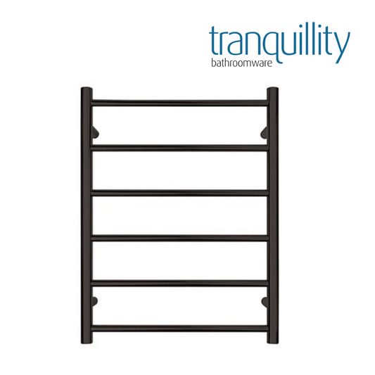 TRANQUILLITY JERSEY 6 BAR ROUND HEATED TOWEL WARMER - BLACK 780H*600W*120D