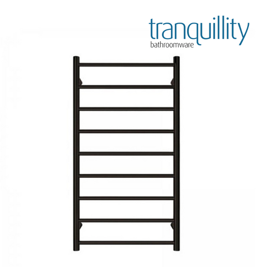 TRANQUILLITY JERSEY 9 BAR ROUND HEATED TOWEL WARMER - BLACK 1200H*600W*120D