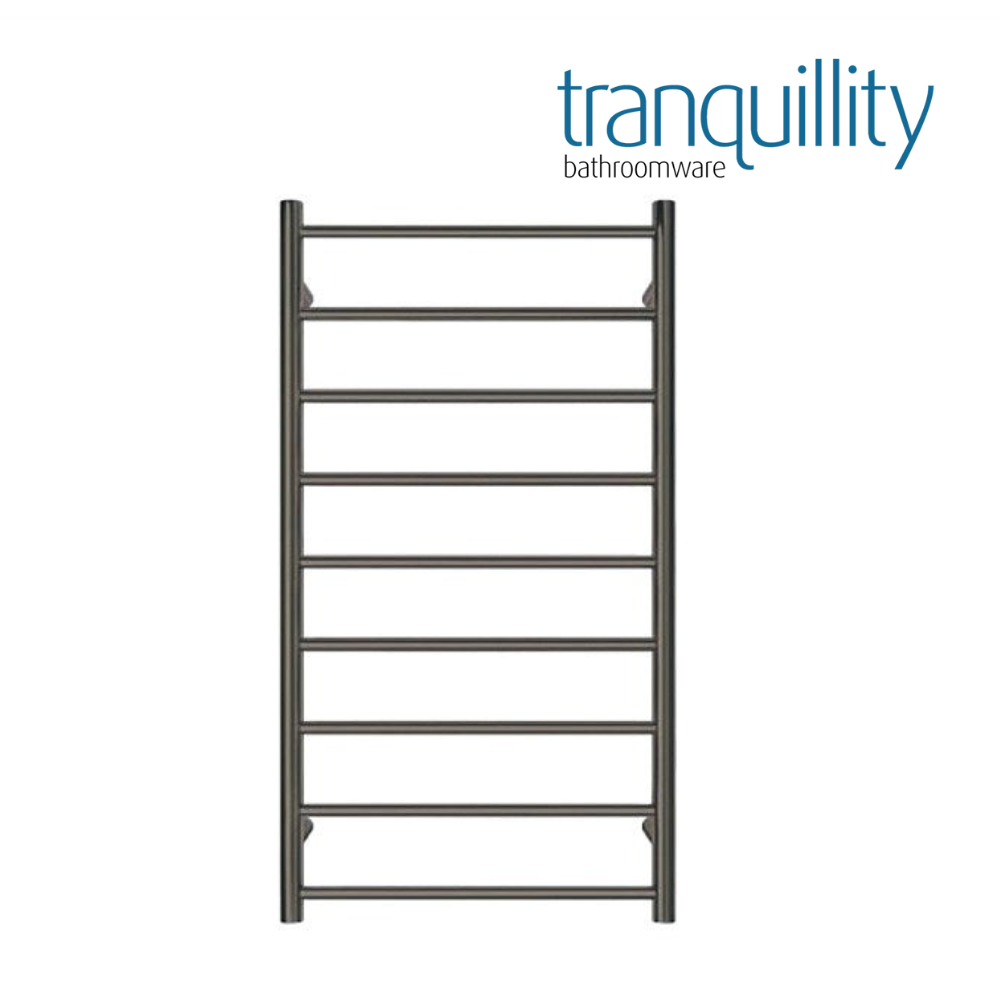 TRANQUILLITY JERSEY 9 BAR ROUND HEATED TOWEL WARMER - BRUSHED GUNMETAL 1200H*600W*120D