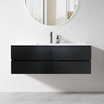 NELSON WALL HUNG VANITY | 1200MM | DARK OAK | PLYWOOD | SINGLE BASIN